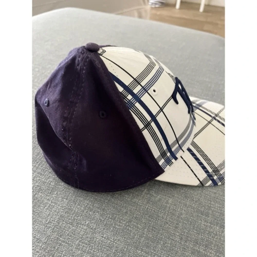 New Era 39THIRTY Tampa Bay Rays‎ MLB Plaid Stretch Fit Hat Navy White Med-Large